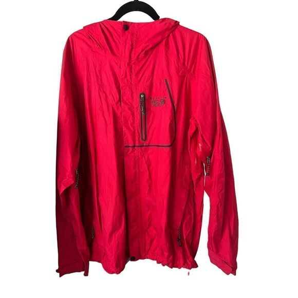 MOUNTAIN HARDWARE MENS RED RAIN JACKET SIZE XL - Picture 1 of 7